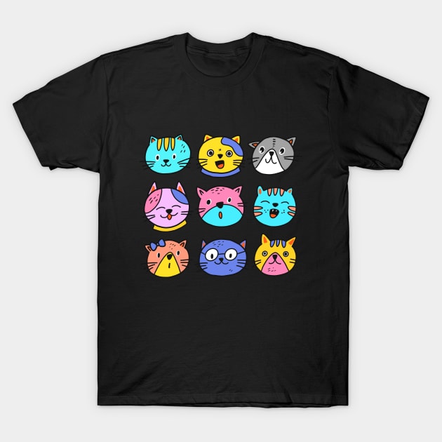 Cute Cat T-Shirt by selenophile